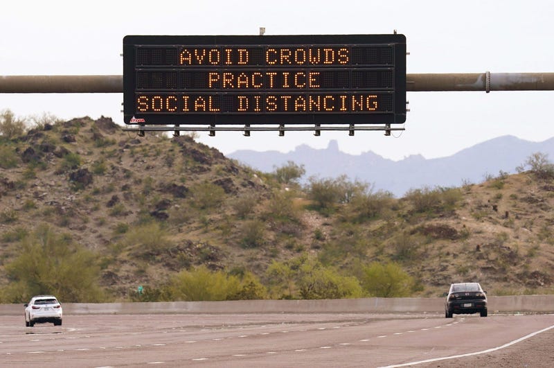 Covid-19 highway sign