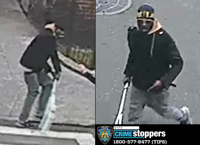 Video shows the suspect swinging a crutch at a boy's face on a Prospect Park South street on Nov. 17