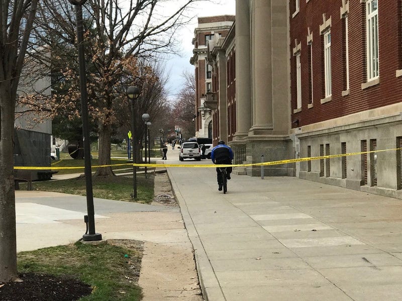 The scene near 33rd and Market Streets where bomb squads were called.
