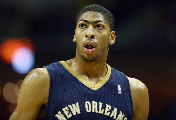Anthony Davis takes the floor for the New Orleans Pelicans.