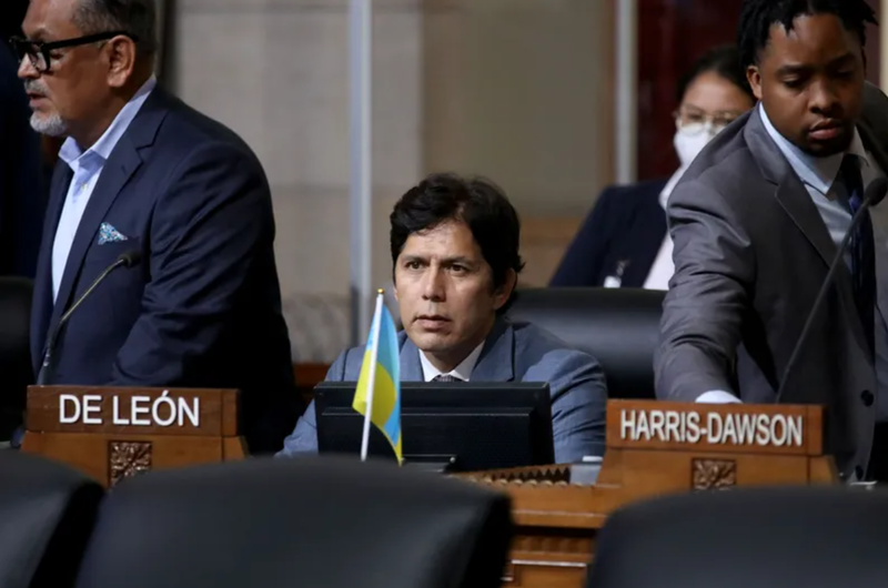 Councilmember District 14 - Kevin de León at the Los Angeles City Council meeting at Los Angeles City Hall on Tuesday, Oct. 11, 2022, in Los Angeles.