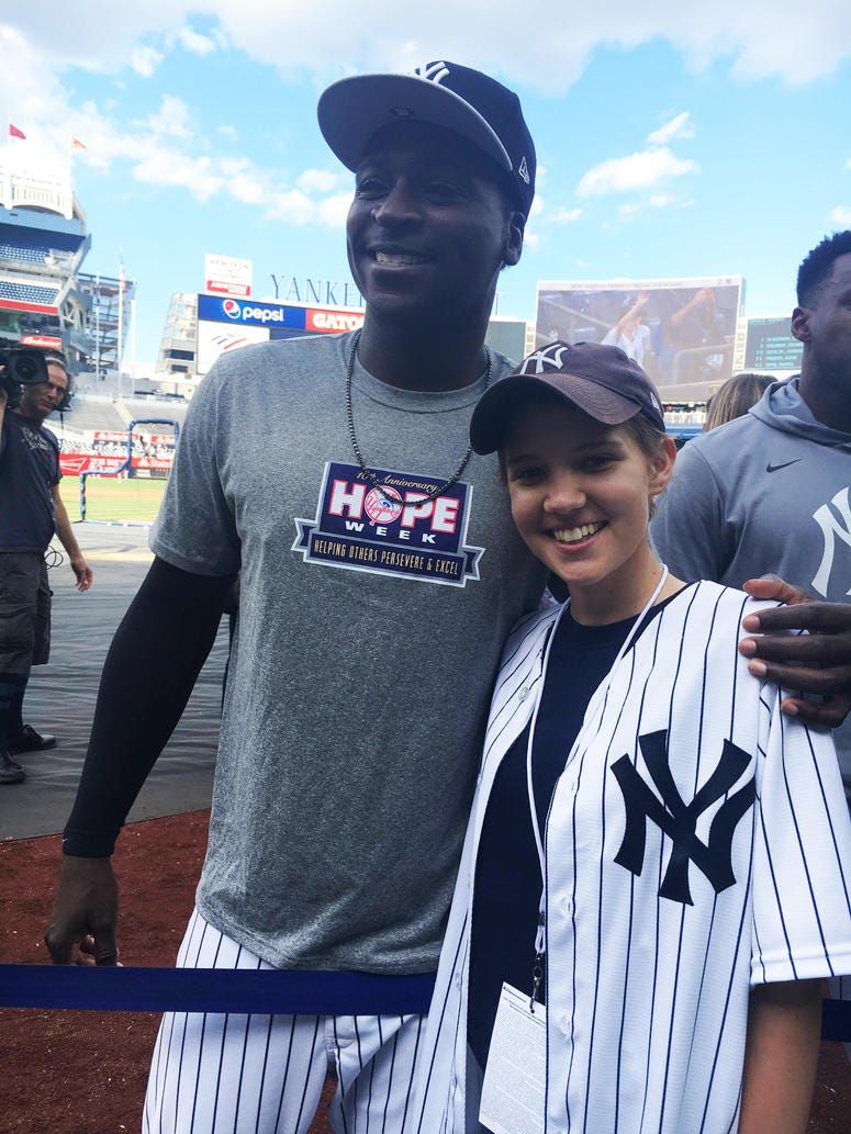 Didi Gregorius poses with Danielle DeSimone.