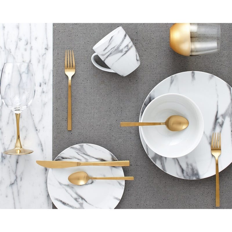 Porcelain Marble Dinnerware 16Pcs Set