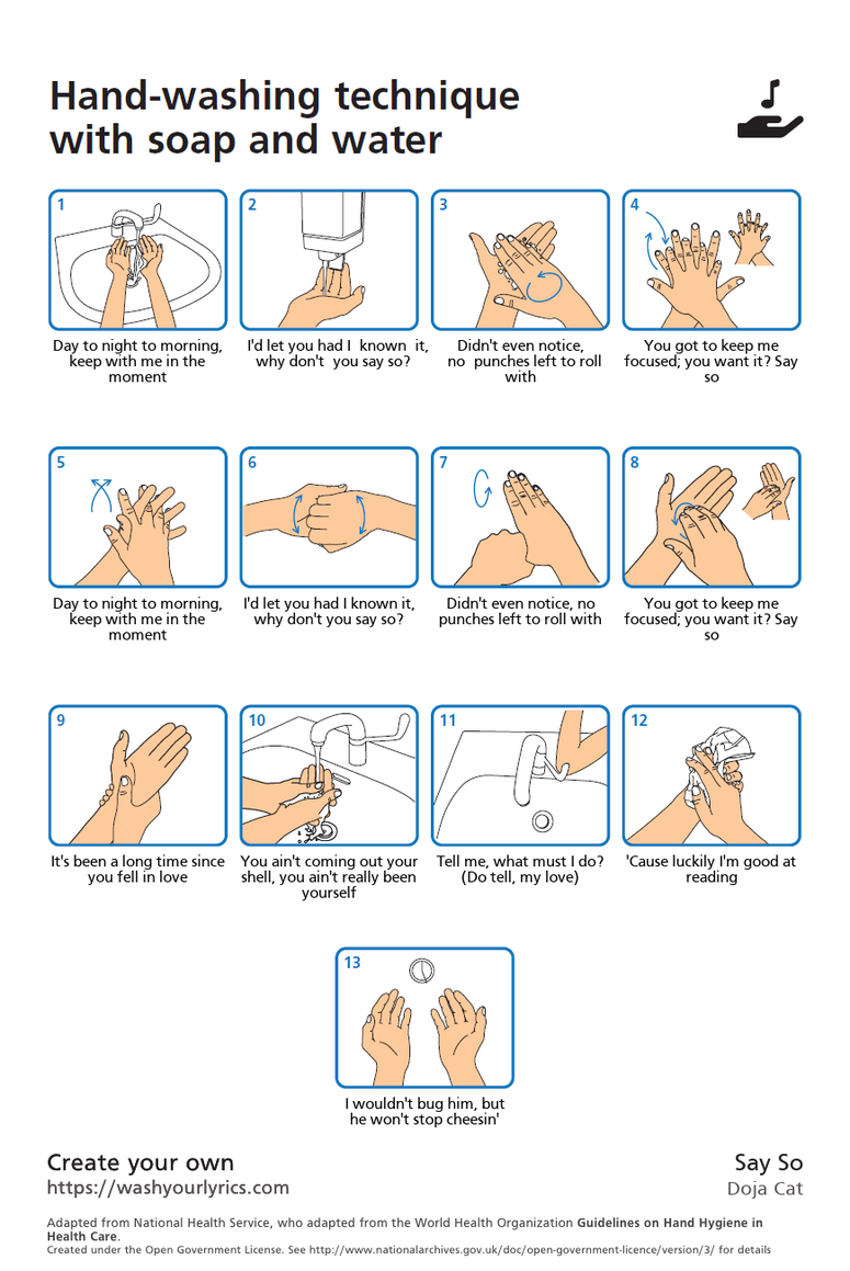 doja cat hand washing