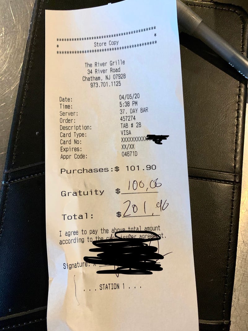 Joe Douglas Receipt