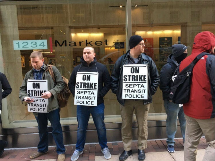 SEPTA transit police union have called a strike.