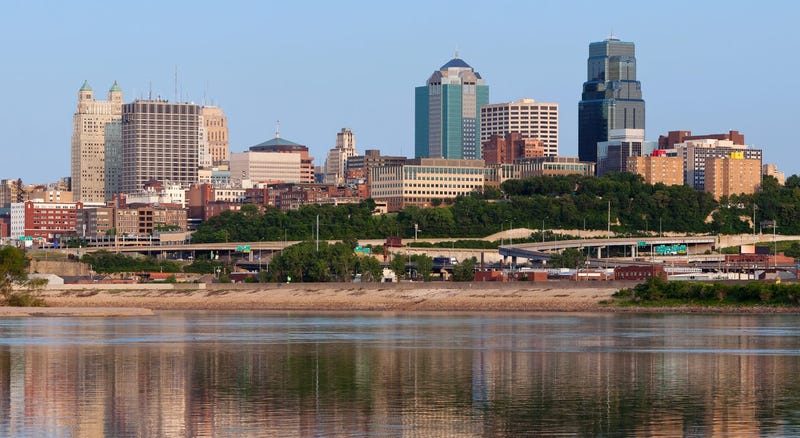 A section of the Kansas City skyline seen looking from the north toward the southeast