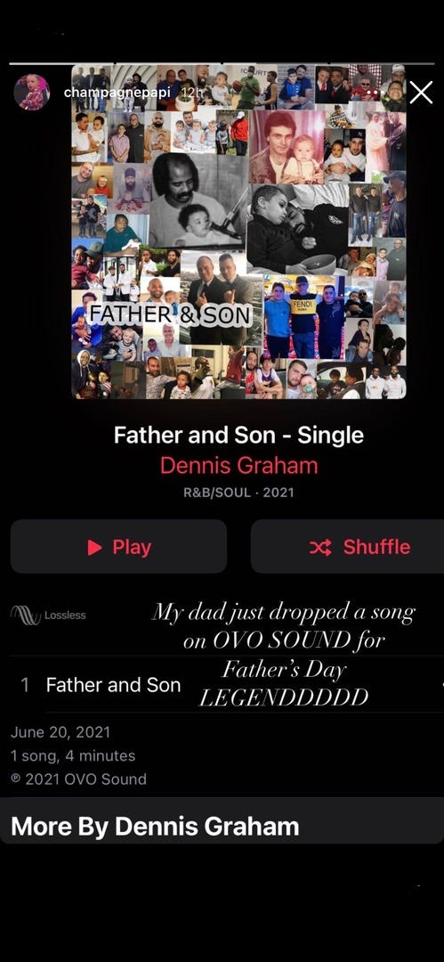 Drake's IG story