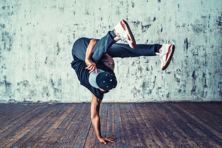 Young Man, Breakdancing, Dancing, Break Dancing, Wooden Floor