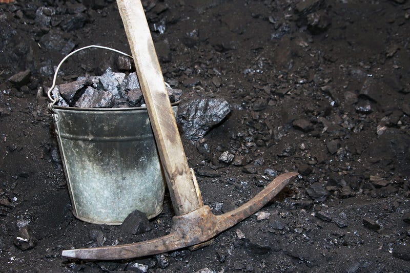 Coal and a pick axe
