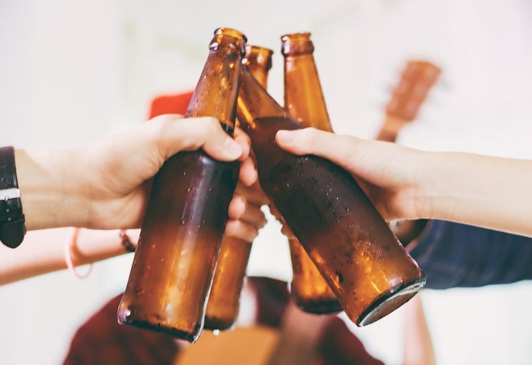 Friends, Party, Beer, Bottles, Cheers
