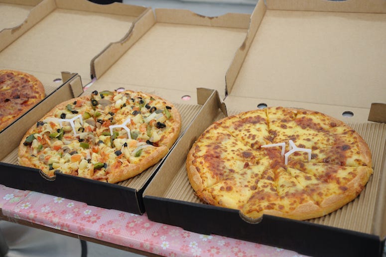 Pizza, Open Boxes, Serving