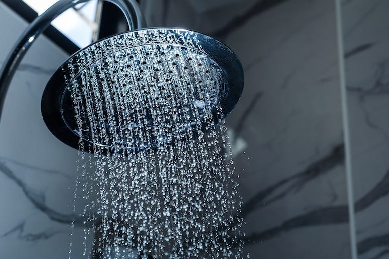 Shower Head, Water Drops