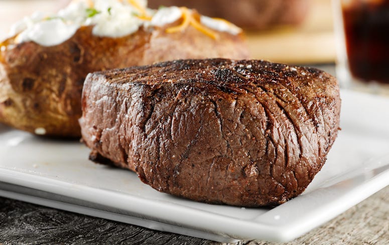 Grilled Steak, Baked Potato, Dinner