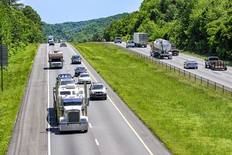 Trucks and cars