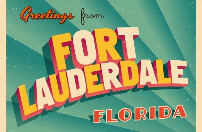 Vintage Touristic Greeting Card From Fort Lauderdale, Florida