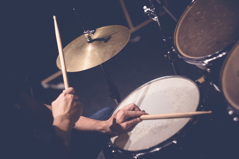 Drums, Drummer, Drumming, Male, Arms, Band, Music, Stock