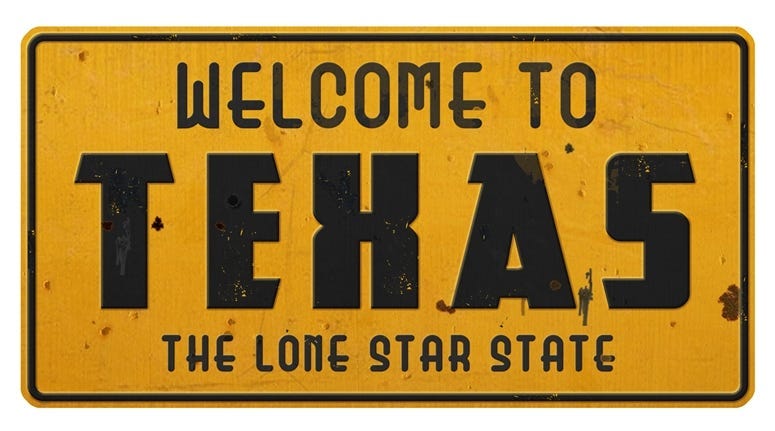 Texas Road Sign Welcome to Texas Grunge