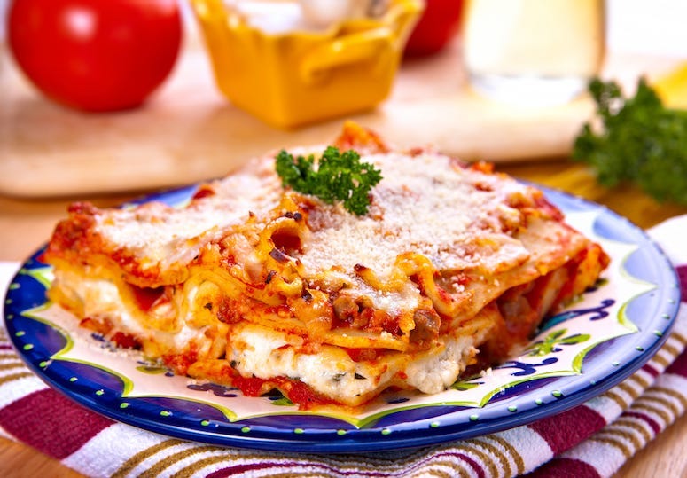Lasagna, Italian, Food, Plate