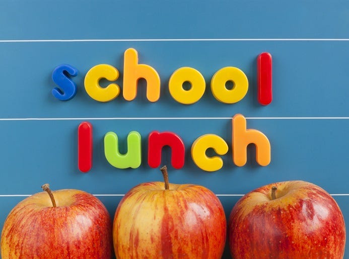 School lunch concept