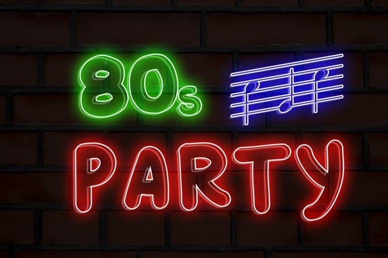80s party neon lights