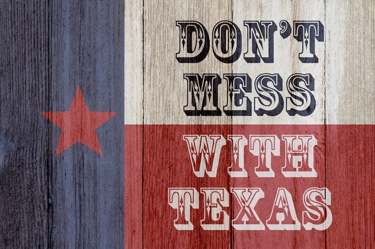 A rustic old Texas message