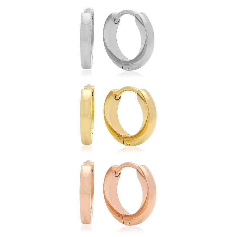 Piatella Ladies Set of 3 Stainless Steel Earrings