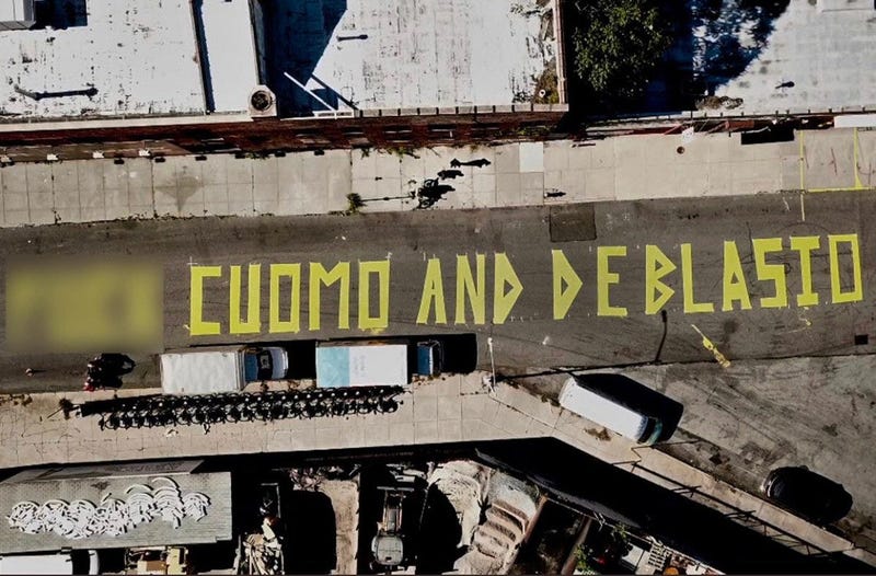 Anti-Cuomo and de Blasio mural
