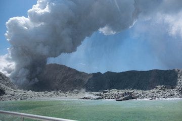 The eruption of a volcano on New Zealand's White Island on Dec. 9, 2019, as witnessed by Michael Schade of the Bay Area.