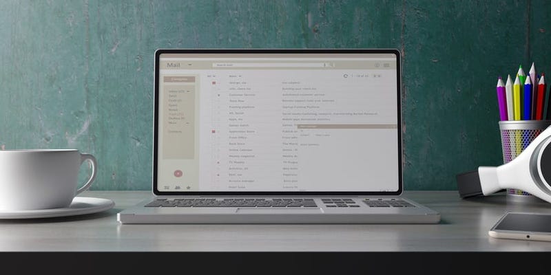 laptop with email displayed