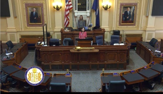 House Speaker Eileen Filler-Corn (D-Fairfax) presides over an Empty House of Delagates (House Feed)