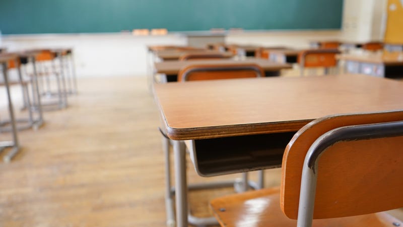 School classroom with blackboard