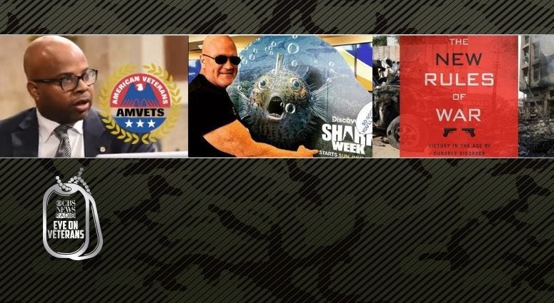 The voice of the Discovery Channel, Matt Baker, Author Sean McFate and AMVETS Joe Chenelly and Sherman Gillums Jr.