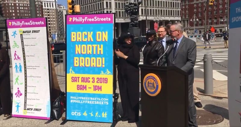 Mayor Jim Kenney announces the fourth annual Free Streets, set for Aug. 3, On N. Broad Street, from Arch to Butler streets.