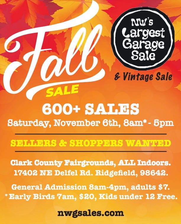 NW’s Largest Garage Sale & Vintage Sale! NW’s Largest Garage Sale & Vintage Sale!