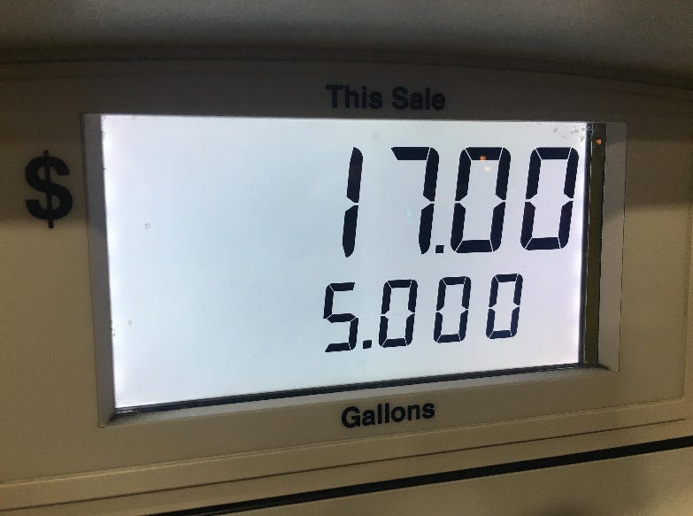 Kendra can only get gas in even numbers