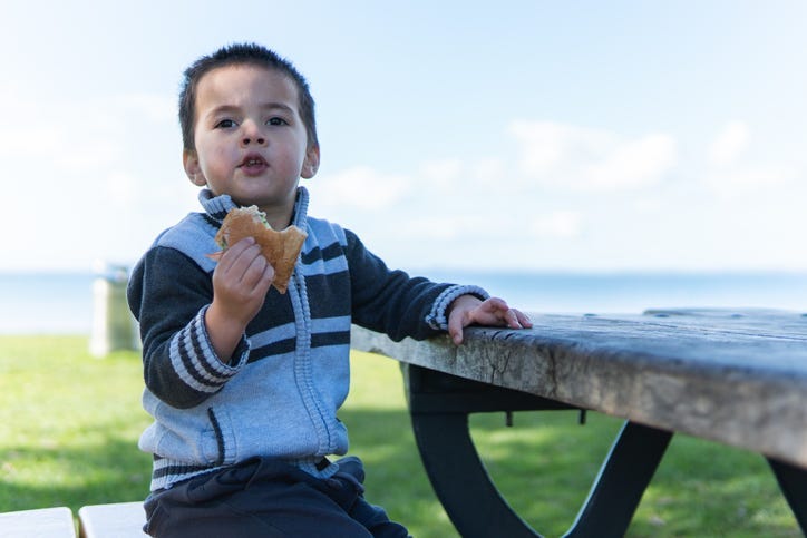 Kid with a sandwich