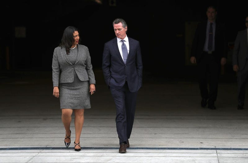 San Francisco Mayor London Breed and CA Governor Gavin Newsom in August 2018