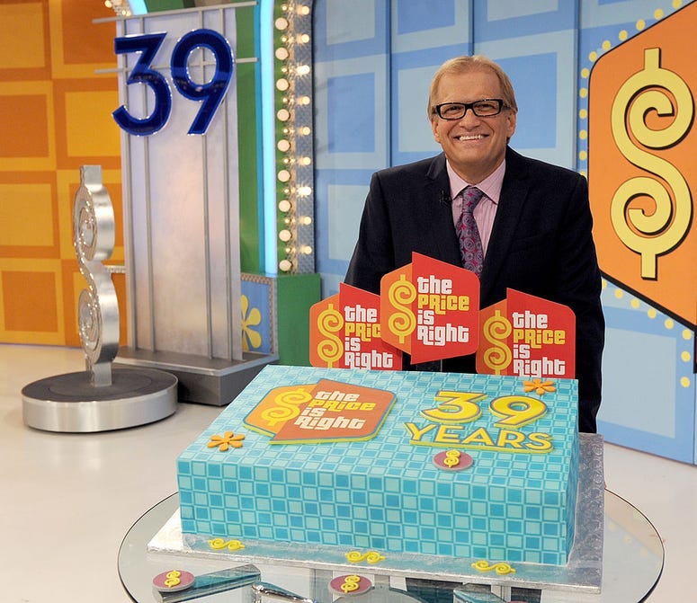 Comedian/host Drew Carey appears onstage at the taping of the 39th season premiere of