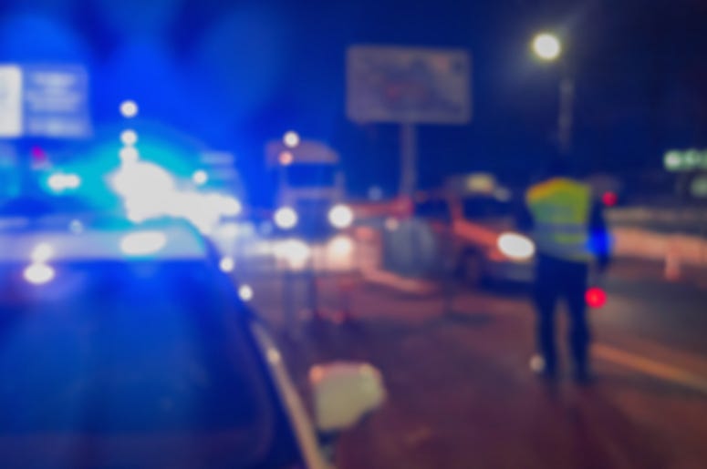 Blurry, Traffic, Police Lights