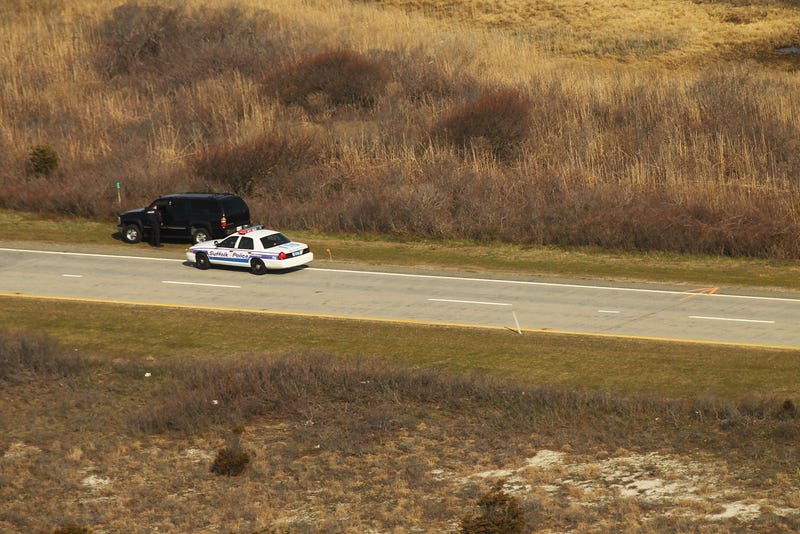 Aerial footage of where body found in Gilgo Beach murders case