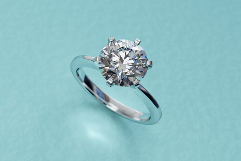 Engagement Ring, Diamond Ring, Turquoise Background