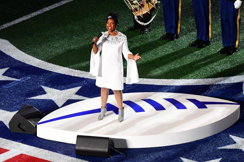 ATLANTA, GEORGIA - FEBRUARY 03: Gladys Knight performs the National Anthem prior to Super Bowl LIII between the New England Patriots and the Los Angeles Rams at Mercedes-Benz Stadium on February 03, 2019 in Atlanta, Georgia. (Photo by Scott Cunningham/Get