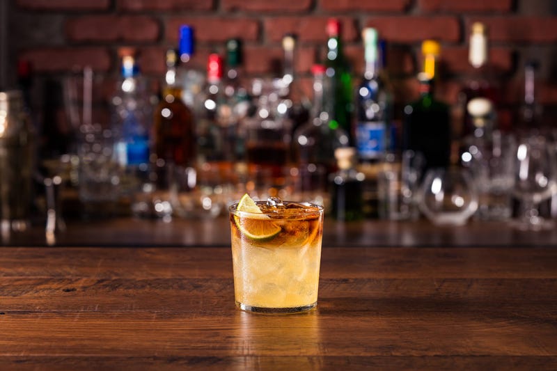 Mixed drink at a bar