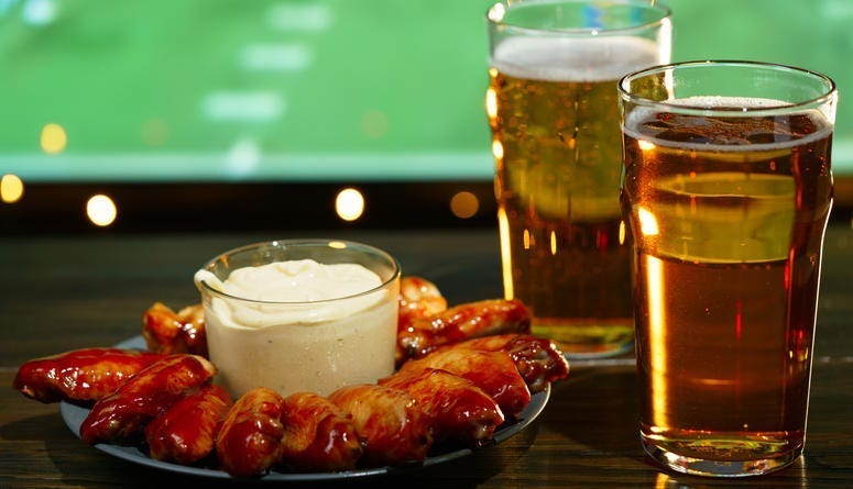 super bowl wings beer