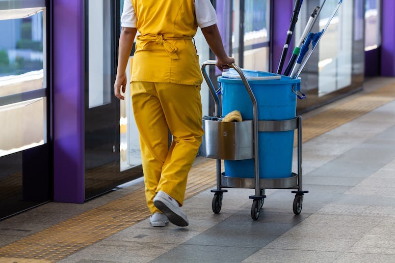 Maid, Janitor, Custodian, Mop Bucket