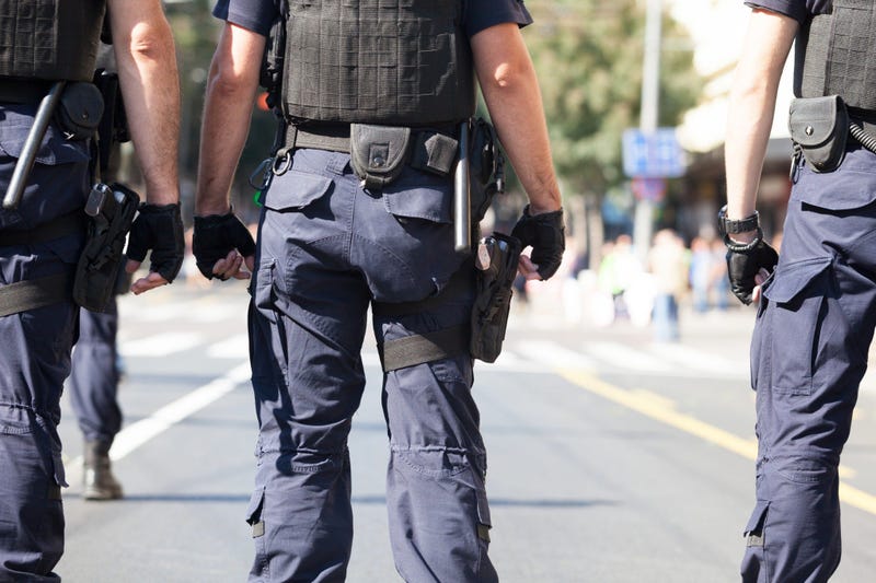 Police at protest