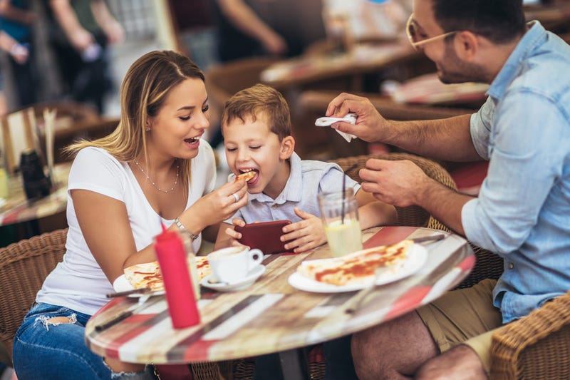 Family eating at a restaurant