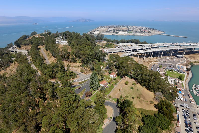 Yerba Buena Island and Treasure Island in the distance.