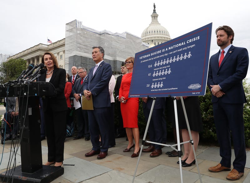 U.S. House Speaker Nancy Pelosi (D-CA) speaks during during a news conference on suicide prevention among U.S. Veterans, at the U.S. Capitol on April 29, 2019 in Washington, DC